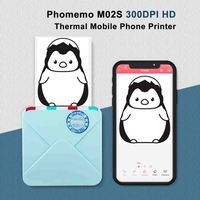 Phomemo M02S Printer Genggam Mini Portabel 2 Inci Nirkabel Lebar Pencetakan Termal 15/25/53mm untuk Satu Kertas Putih 50mm