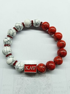 Pulsera NUPÉ/KAY con el Número de la Hermandad Griega ZETA PHI BETA, Estilo Clásico con Cuentas para Hombre, Joyería de Fraternidad, Regalo - Product Image 2