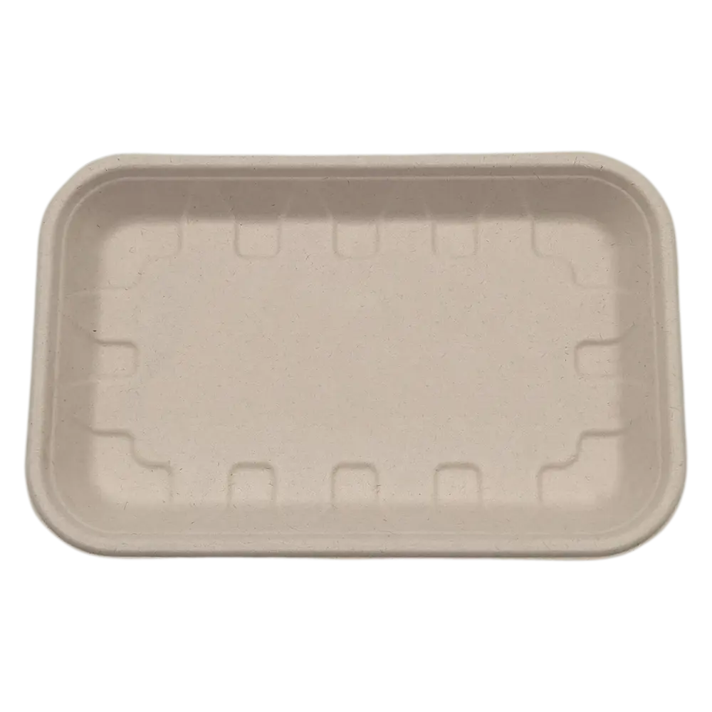 Assiette de bagasse compostable biodégradable canne à sucre bagasse pulpe plateau alimentaire vaisselle jetable plateau en papier