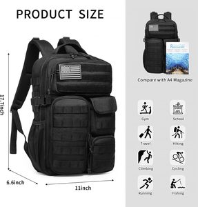 <span class=keywords><strong>Sac</strong></span> à <span class=keywords><strong>dos</strong></span> tactique Spoir - Denim <span class=keywords><strong>militaire</strong></span> imperméable avec fermeture à glissière, plusieurs poches, équipement tactique pour l'extérieur (vert <span class=keywords><strong>25L</strong></span>) - Product Image 5