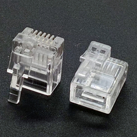Prise téléphonique modulaire professionnelle RJ11 adaptateur réseau tête de câble RJ12 6P6C loquet droit connecteur mâle accessoires de connecteur