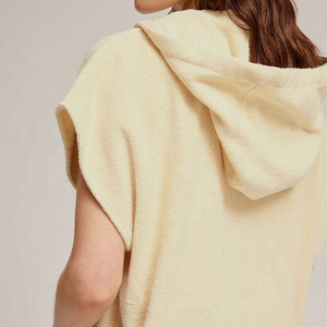 Poncho de Verano para Mujer, Tejido de Rizo, con Capucha, Suave, de Algodón, Tipo Toalla, Vestido Mini, para Después del Baño, Cuello en V Profundo, Falda Corta - Product Image 5