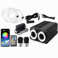 Kit d'éclairage LED RVBW intelligent à fibres optiques scintillantes, double port, contrôle par application, pour décoration de plafond de voiture et de maison, effet ciel étoilé