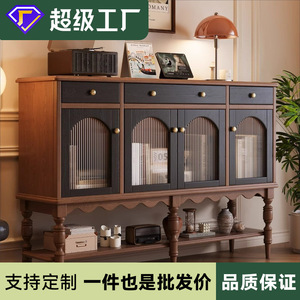 American Retro Style Solid Wood <b>Sideboard</b> 1.6M Two Tone <b>Storage</b> Cabinet Living Room Decorative Display Furniture - Product Image 5