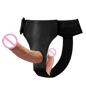 BAILE <span class=keywords><strong>Mini</strong></span> <span class=keywords><strong>gode</strong></span> double solide écologique et portable avec sangle de <span class=keywords><strong>ceinture</strong></span> pour couples lesbiens, en TPE, étanche IPX7, couleur FRESH - Product Image 1