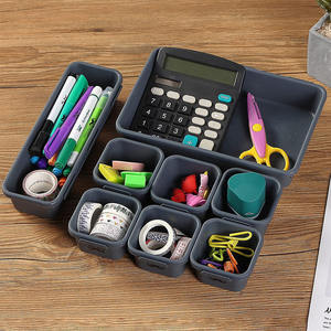 Juego de 8 bandejas organizadoras de cajones, divisores modulares entrelazables para cajones - Product Image 5