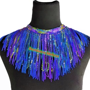 Bestdanse — <span class=keywords><strong>accessoire</strong></span> de Costume pour femmes, collier à franges, paillettes colorées, ras du cou, 1920s - Product Image 3