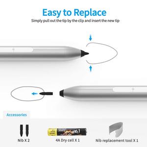 <span class=keywords><strong>Microsoft</strong></span> <span class=keywords><strong>Surface</strong></span> <span class=keywords><strong>Pen</strong></span> con 1024 Niveles de Presión, Rechazo de Palma, Lápiz Táctil Capacitivo Activo, Punta Reemplazable de Aluminio para <span class=keywords><strong>Surface</strong></span> Pro - Product Image 2