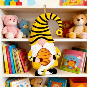 Colgante Decorativo para Puerta de Madera con Diseño de Abeja, Girasol y Trébol de Cuatro Hojas, Amuleto de <span class=keywords><strong>la</strong></span> <span class=keywords><strong>Suerte</strong></span> - Product Image 4