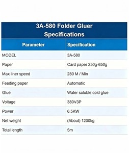 580E <b>Folder</b> Gluer Machine with Cold Glue System PLC Control Automatic Electric Driven for Cardboard Box Packaging - Product Image 5
