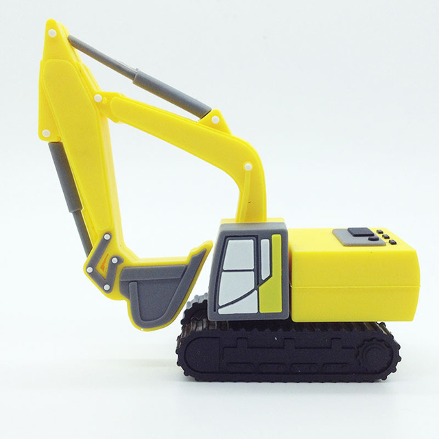 Excavator Usb Stick/custom Soft Pvc Rubber 3D Excavator Usb Flash Drive