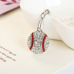 Collier Pendentif Diamant Strass Sportif pour Femmes et Filles, Bijou Pendentif Baseball, Cadeau pour Mères - Product Image 4