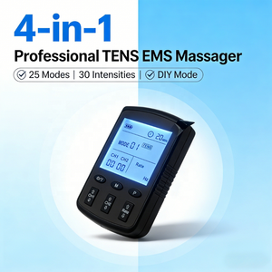 4 1 TENS EMS Mini Massage Hammer 25 Modes Low Frequency Pulse Impulse Built-In Battery 90-Min Timer 6PCS Premium Electrode Body