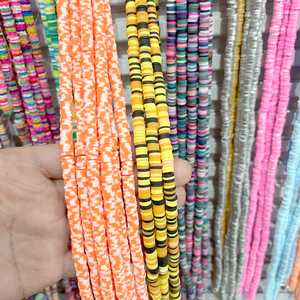 Cuentas personalizadas de <span class=keywords><strong>arcilla</strong></span> <span class=keywords><strong>polimérica</strong></span> blanda de 4mm y 6mm para pulsera, cuentas de <span class=keywords><strong>arcilla</strong></span> Heishi redondas planas multicolores al por mayor para fabricación de joyas - Product Image 3