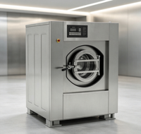 Laveuse-essoreuse industrielle électrique à commande PLC, entièrement automatique, pour blanchisserie commerciale, en acier inoxydable
