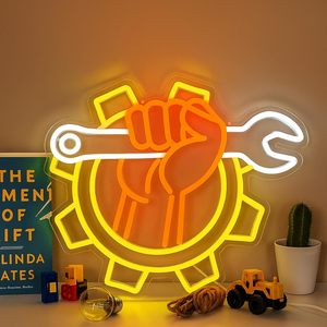 Enseigne lumineuse à clé pour décoration murale Enseigne de garage <span class=keywords><strong>LED</strong></span> alimentée par USB Logo de boutique, <span class=keywords><strong>néon</strong></span> <span class=keywords><strong>Led</strong></span> personnalisé - Product Image 1