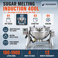 Cuisine Centrale Marmite à Double Enveloppe 400L SUS304 Modèle Fixe Couvercle en Option Soudures Hygiéniques pour Sucre Fusion