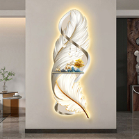 Décoration murale en peinture murale en cristal de porcelaine gravée aux UV avec lumière LED, style moderne et luxueux pour le salon, le couloir et l'entrée