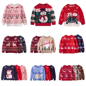 Maglioni Natalizi per Bambini con Motivi di Renne, Fiocchi di Neve e Alberi di Natale, Collezione Invernale con Collo Tondo, Vendita all'Ingrosso OEM - Product Image 1