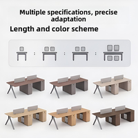 Ensemble de mobilier de bureau minimaliste pour 2/4/6/8 employés avec cloison de bureau et bureau fixe
