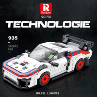 Reobrix 792 City, Coche Deportivo Blanco Pequeño, Modelo de Vehículo para Armar, Bloques de Construcción para Niños, Juguetes de Construcción, Hobbies