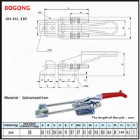 BO GONG GH-431 Length130cm 318kg/701lbs Capacité Pinces Réglable Verrou U Boulon Auto-fermeture À Bascule de Verrouillage HS CH WDC 431