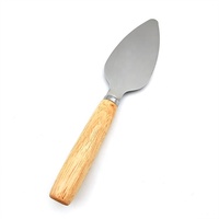 Spatule en acier inoxydable avec manche en bois pour la cuisson de pizzas, gâteaux et biscuits