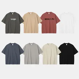 Camiseta extragrande de peso pesado Odm 310 Gsm, diseño personalizado en blanco, 100% algodón, cuello redondo, camiseta lisa, camisetas para hombre, camiseta para hombre