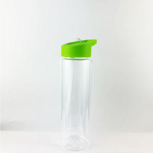 Botella 700ml de agua Deporte Venta al por mayor Bpa <span class=keywords><strong>Libre</strong></span> de plástico transparente Material al por mayor Botella de agua de plástico con pajita abatible - Product Image 4