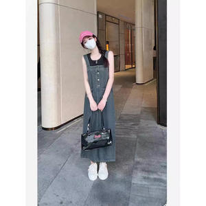 คอลเลคชั่นฤดูใบไม้ผลิฤดูใบไม้ร่วง2025ฝรั่งเศสชุดเดรสมิดิผ้ายีนส์มีกระดุมชุดเดรสย้อนยุคซักหลวมเซ็กซี่ตรง - Product Image 1