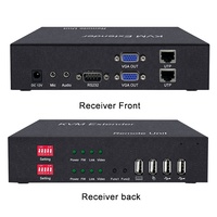 L'extension KVM VGA 4K 2 canaux sur câble Cat5e/6/7 s'étend jusqu'à 150m avec USB2.0 Audio RS232