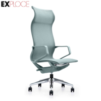 Chaise de bureau rembourrée bleue en tissu maillé pivotant à vendre chaise de bureau