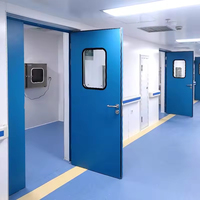 Porte de salle blanche à cadre en aluminium, conception personnalisée, porte de laboratoire ignifuge, hermétique, antibactérienne, taille sur mesure disponible