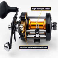 Moulinet de pêche à la traîne en aluminium CNC haute précision pour la pêche au jigging gros gibier, rapport de transmission 5.3:1, frein max 8kg, équipement de pêche