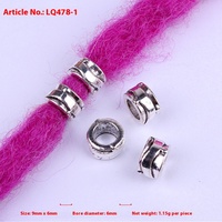 Lingxing 1 Pack Perles pour Dreadlocks Unisexe Faites à la Main DIY Alliage 10mm Grand Trou Style Chinois Vintage Accessoires Cheveux Élégants