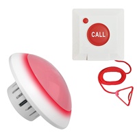 Sistema de Llamada de Emergencia Inalámbrico con Botón de Cuerda SOS y Luz Receptora, Alarma de Llamada para Enfermeras en Baños, para Hogares de Ancianos y Hospitales
