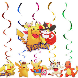 Nouvelles décorations de fête d'<span class=keywords><strong>anniversaire</strong></span> sur le thème de Pikachu, vaisselle avec décorations de gâteau Pokémon sans impression et assiettes en papier - Product Image 6
