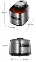 Autocuiseur électrique multifonctionnel Friteuse à air 2-en-1 Contrôle LCD 4.1-5L Capacité 1200W Efficacité énergétique A + Surchauffe