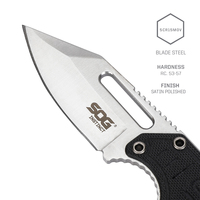 Couteau à lame fixe SOG Instinct Tacticat, lame 5Cr15MoV avec manche G10 à tige pleine pour usage extérieur, survie et usage intensif (NB1012-CP)