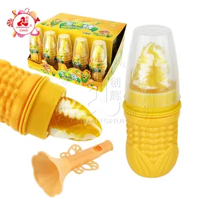 Taza en forma de maíz con sabor a maíz, caramelo con juguete sorpresa