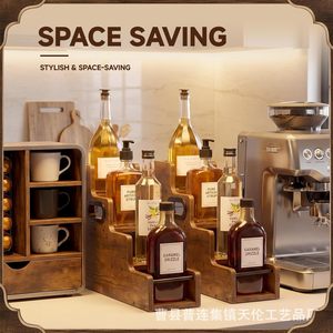 Cross-border wooden spice and condiment <b>rack</b>, wine display <b>rack</b>, tiered storage and organization <b>rack</b>, multi-layer desktop <b>shelf</b> - Product Image 2