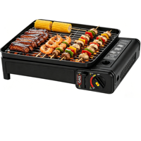 AGAHPAY Barbecue portable à gaz de table pour camping extérieur avec contrôle de chaleur réglable