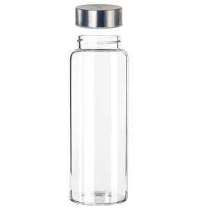 Chronologie de bouteille d'eau en verre classique transparente personnalisée minimaliste de 500ml , 750ml avec couvercle en acier inoxydable - Product Image 2