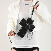 Doux cool foncé style gothique style étranger polyvalent croix femmes épaule sac à main sac à main de haute qualité marque personnalisée spot