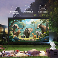 Projecteur LCD portable d'extérieur Q7 Mate, batterie rechargeable intégrée (3 heures d'autonomie en intérieur/extérieur), haut-parleur intégré