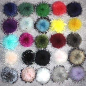 Grande taille 15cm bricolage véritable fourrure de raton laveur pompons boules fourrure de renard <span class=keywords><strong>Pompon</strong></span> pour chapeaux sacs chaussures écharpes accessoires fourrure de raton laveur <span class=keywords><strong>pompon</strong></span> - Product Image 6