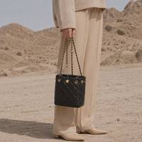 Sac seau en cuir véritable matelassé fait main à motif losanges, sacs bandoulière de créateur pour femmes, marque privée OEM ODM