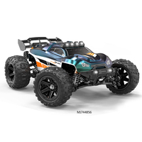 1/14 Kendaraan Mainan Remote Control Berkecepatan Tinggi dengan Roda Besar dan Sayap Belakang, Berbahan Logam Tahan Air, Tanpa Sikat (Brushless) dan Skala Penuh
