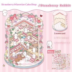 Art Blue Metal 3D Stereo Micro Scene Phong cảnh Collage Sổ tay DIY Nhãn dán Chủ đề Động vật & Thiên nhiên Đồ chơi trẻ em - Product Image 6