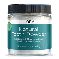 Poudre dentifrice alcaline reminéralisante naturelle à marque privée, soin végétalien des gencives, réparation de l'émail, poudre de soin buccal